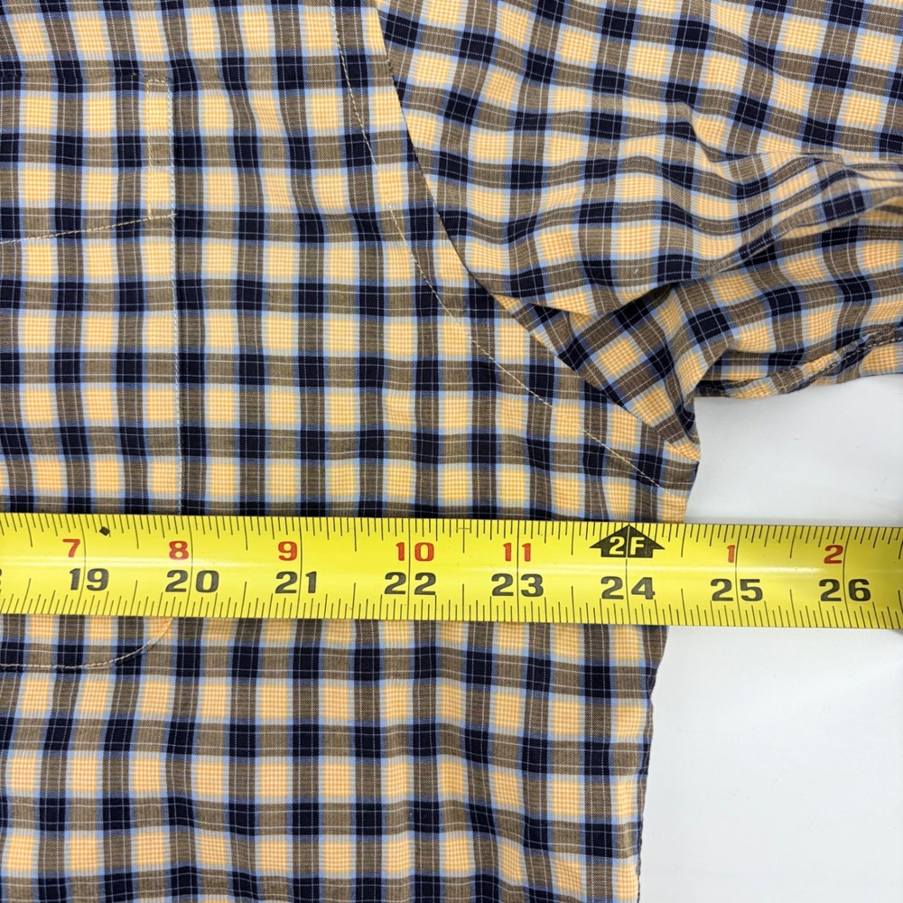 Daniel Cremieux Collection Shirt Mens Medium Blue Yellow Check Italian Fabric - Picture 5 of 6